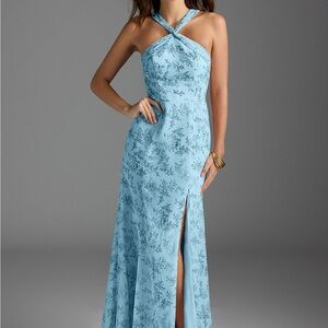 AZAZIE NWT Blue Floral Women's Dress